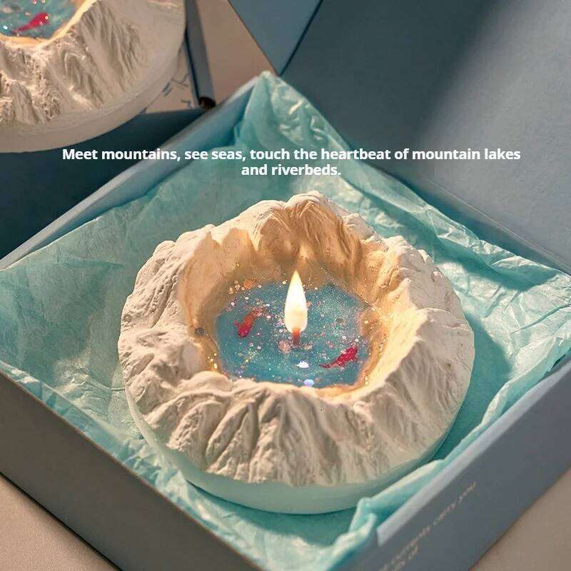 Creative Tianchi Aromatherapy Candle With Mountain And River Koi Design Premium Handheld Ornament In Gift Box Home Decor W260303