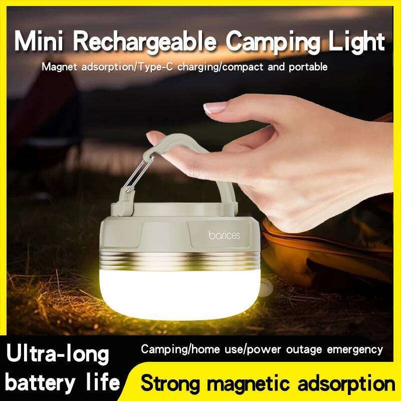rechargeable lamp Portable Lanterns lights With magnetic suction Metal hook camping picnic tent S260302