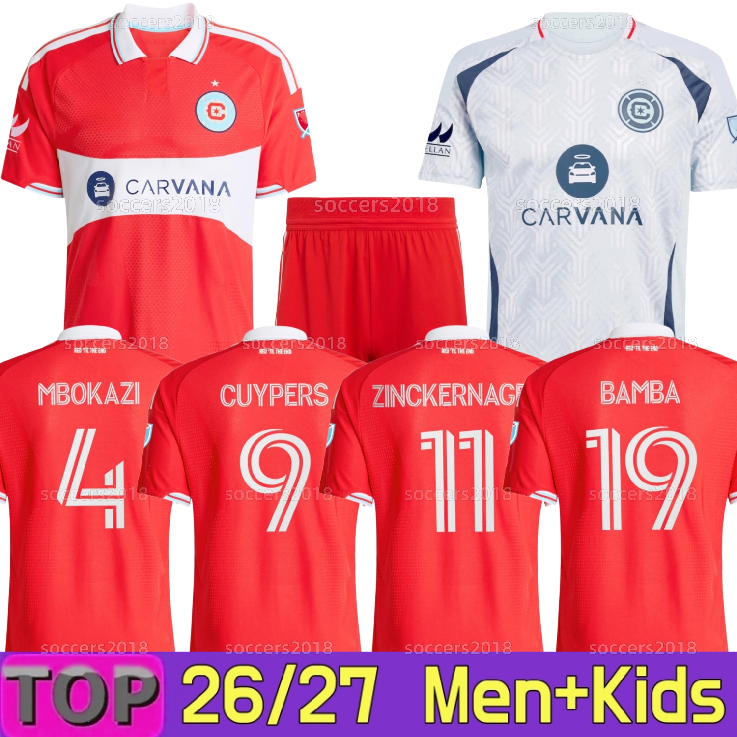 25 26 27 Chicago Fire FC Soccer Jerseys ZINCKERNAGEL SHAQIRI PRZYBYLKO J.TORRES MUELLER CUYPERS BARLOW PINEDA GUTMAN 2026 2027 Home Away football shirts men Kids kit