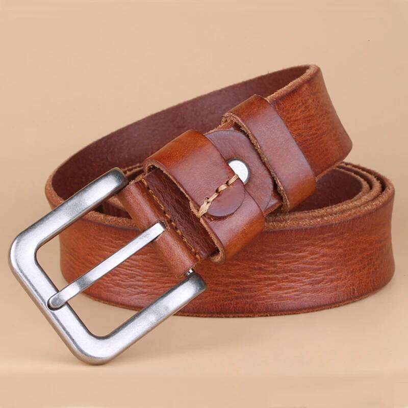 3.3CM Real Cowskin Leather High Quality Pure First Layer Cowhide Pin Buckle for Men Tide Jeans Belt Casual S260228