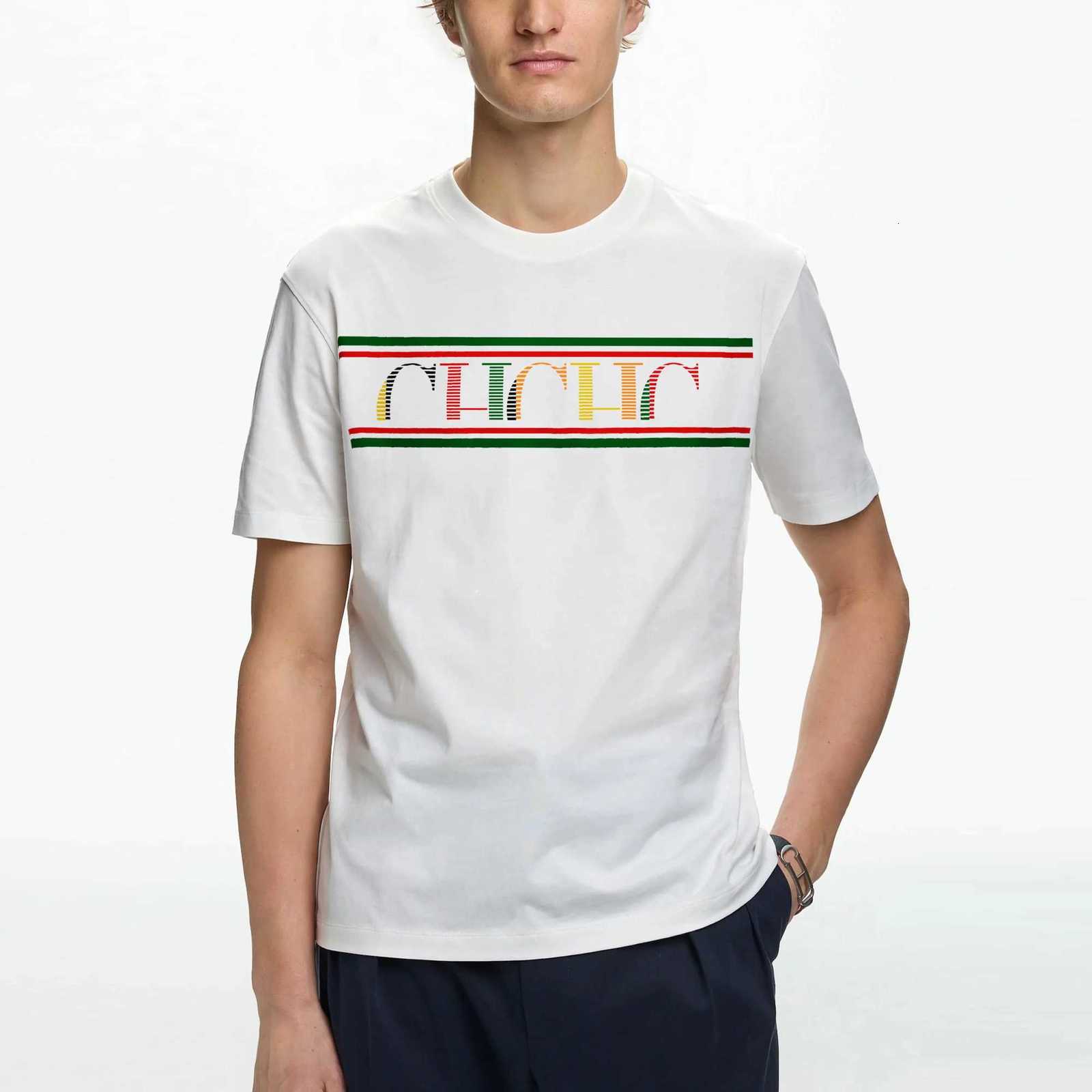 T-shirt Fashion Pure Cotton Round Neck Letter Design Unisex Commute Versatile Classic TopT260303