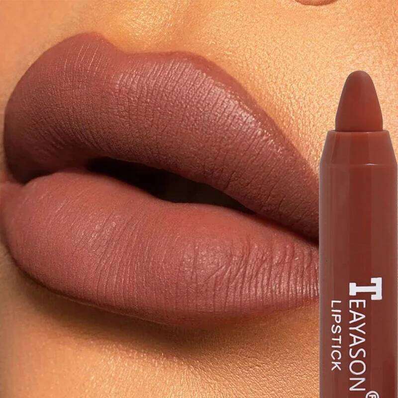 12 Colors Sexy Matte Lipstick Waterproof Long Lasting Color Rendering Non-stick Velvet Lips Liner Pencil Woman Makeup Cosmetics H260302