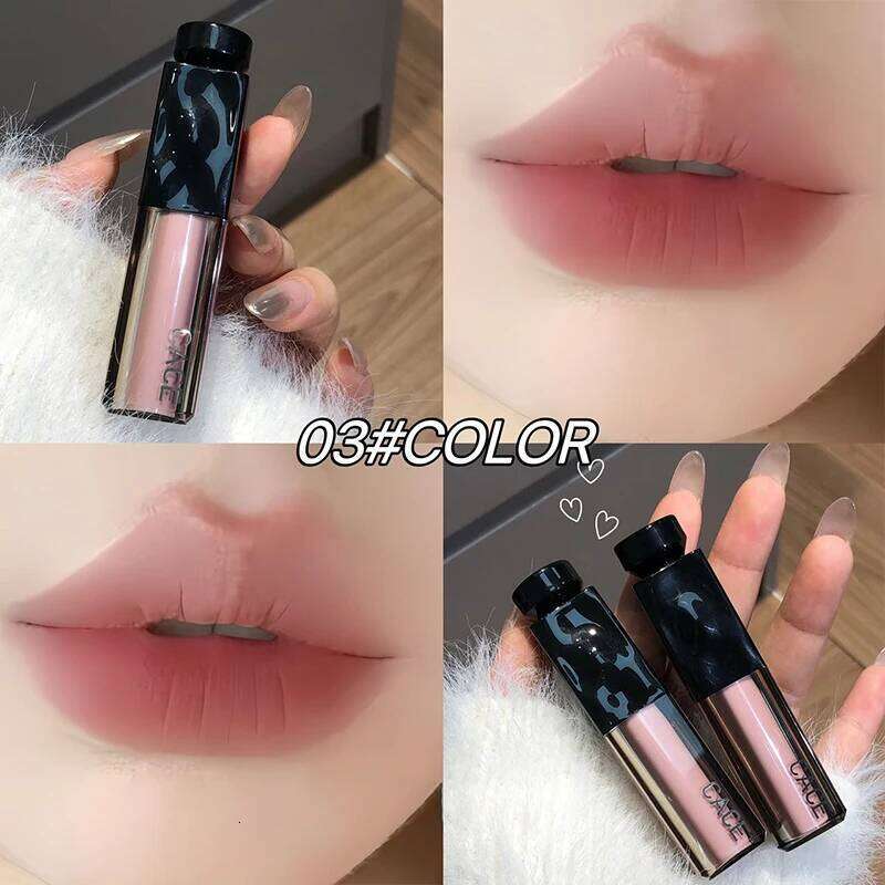 CACE Mud 6 Colors Mist Velvet Nude Liquid Lipstick Waterproof Lasting Lipgloss Non-stick Cup Sexy Red Lip Tint Korean Makeup H260302