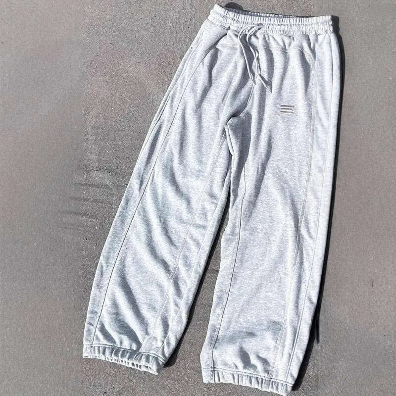 Free Shipping Men's Pants Kroen Patchwork Embroidered Sweatpants Retro Y2K Casual Streetwear Joggers with Drawstring Loose Fit Unisex jog Pants M