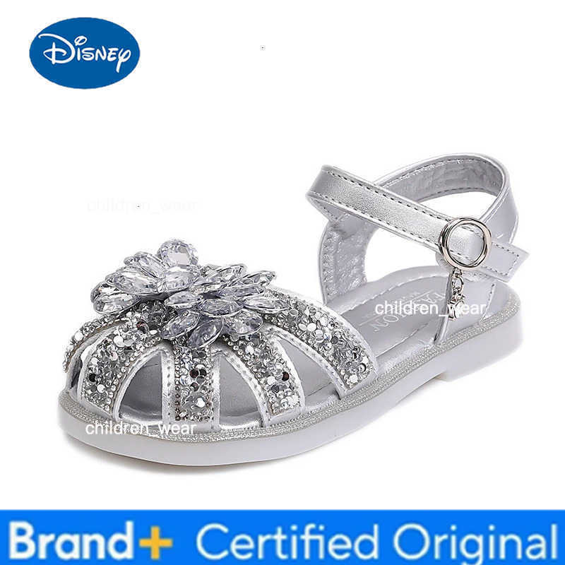 Disney Children Sandals for Girls 2025 Summer New Fashion Korean Style Soft Bottom Anti-slippery Versatile Princess Cut-outs Shoes H2603031