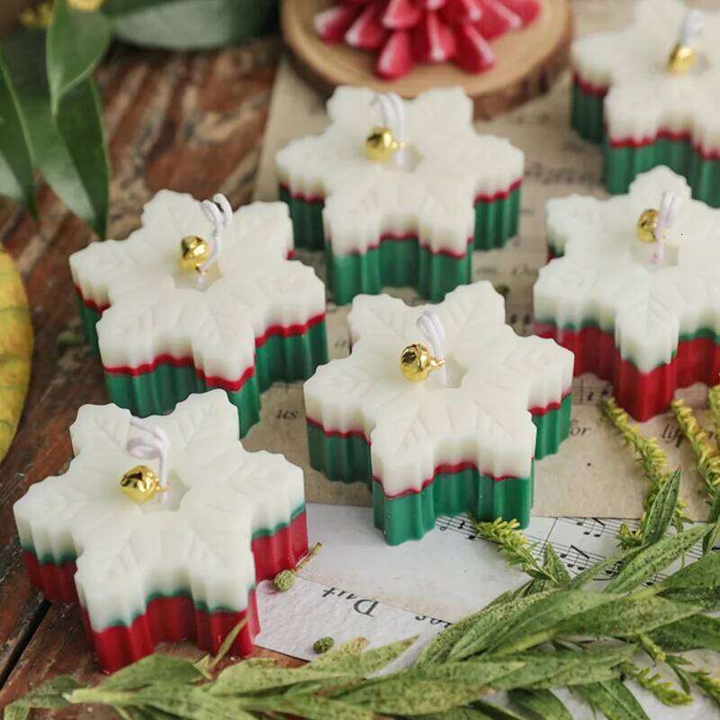 Candles for Aromatherapy: Handmade Snowflake Shape, Creative Small Gifts and Christmas Decoration W260303