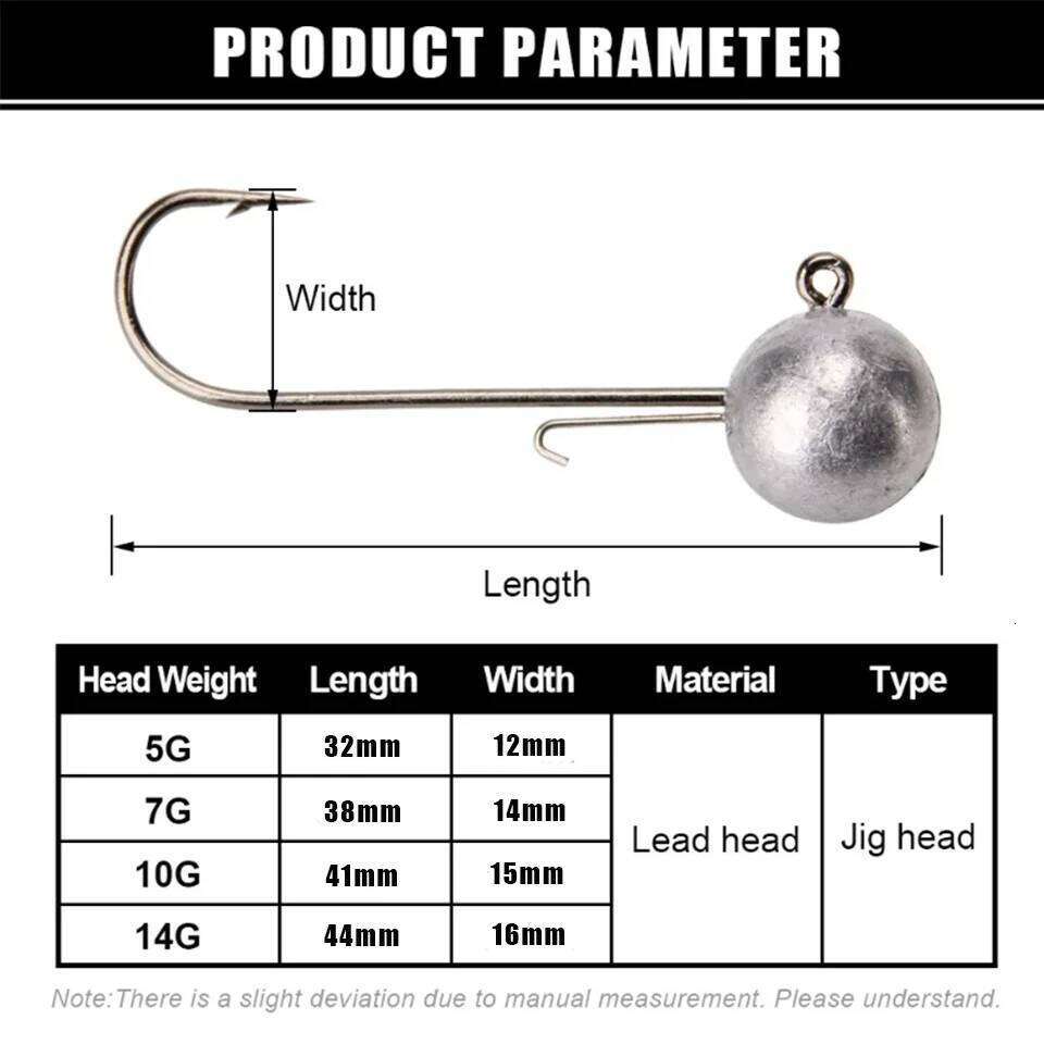 5g 7g 10g Jig Heads Fishing Hook Shank Round Ball High Carbon Steel Long For Soft Lure Worm Accessorie 4pcs Z260228