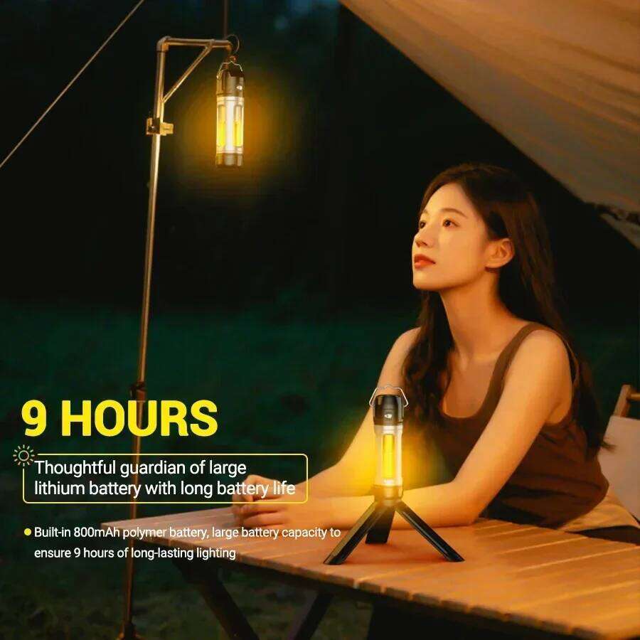 Portable LED Camping Lights Multifunction 800mAh Rechargeable Pocket Flashlights Outdoor Night Light Waterproof Travel Tent Lamp S260302