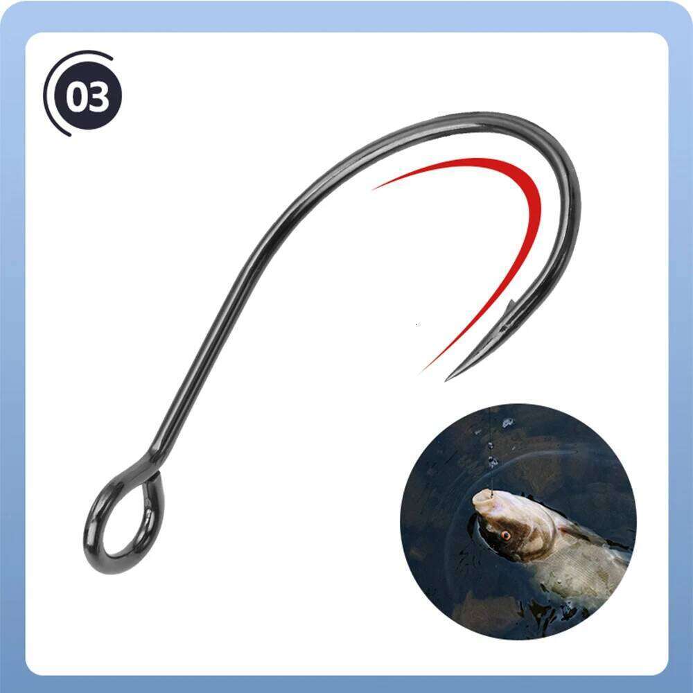 Thetime Big Eye Single Barbless Jig Hook High Carbon Steel Barbed Spoon Bait Hooks Fishing Tackle For Bass Perch Shad Fish Lure Z260228