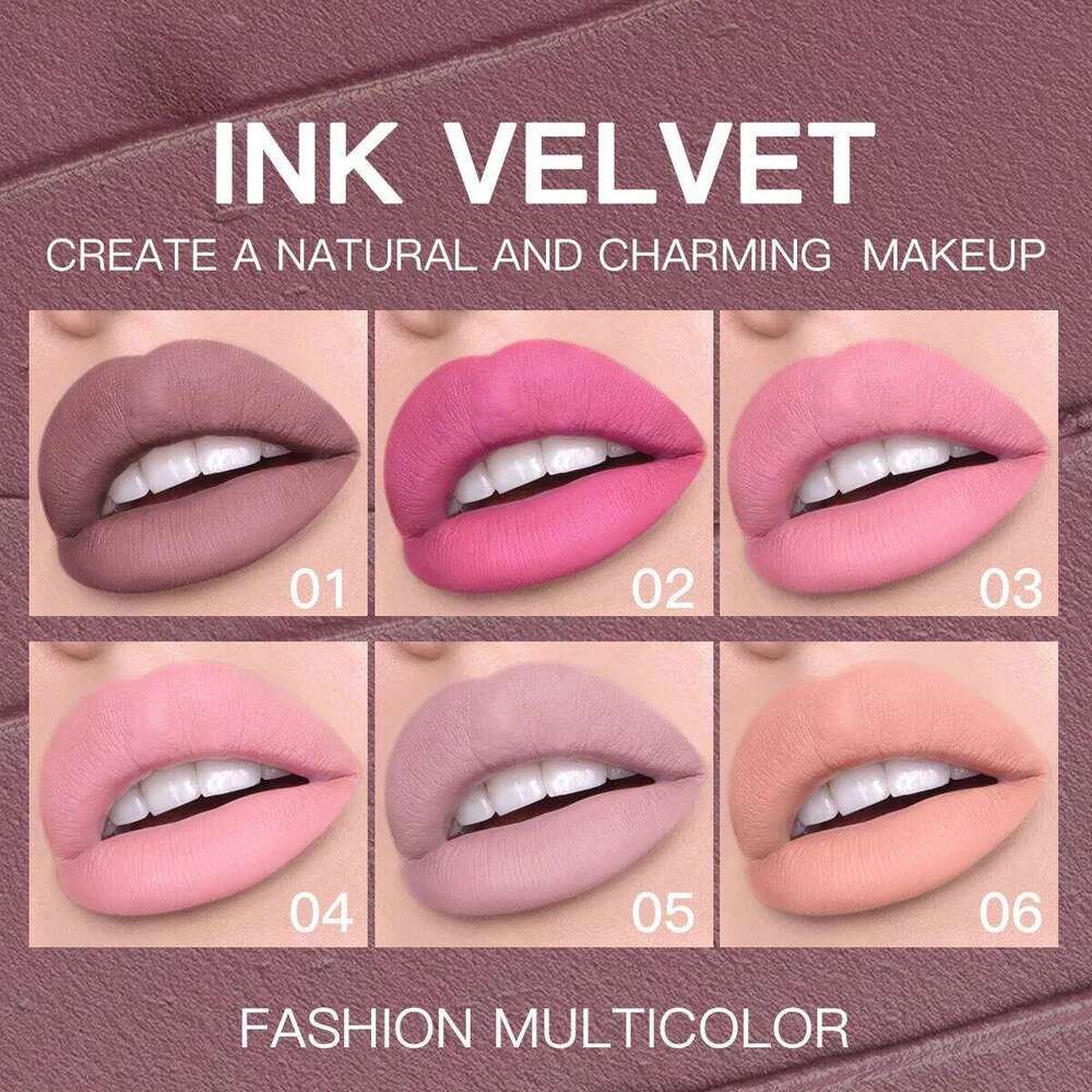 12-color velvet matte, light nude liquid lipstick, long-lasting moisturizing low saturation lip gloss create a natural H260302