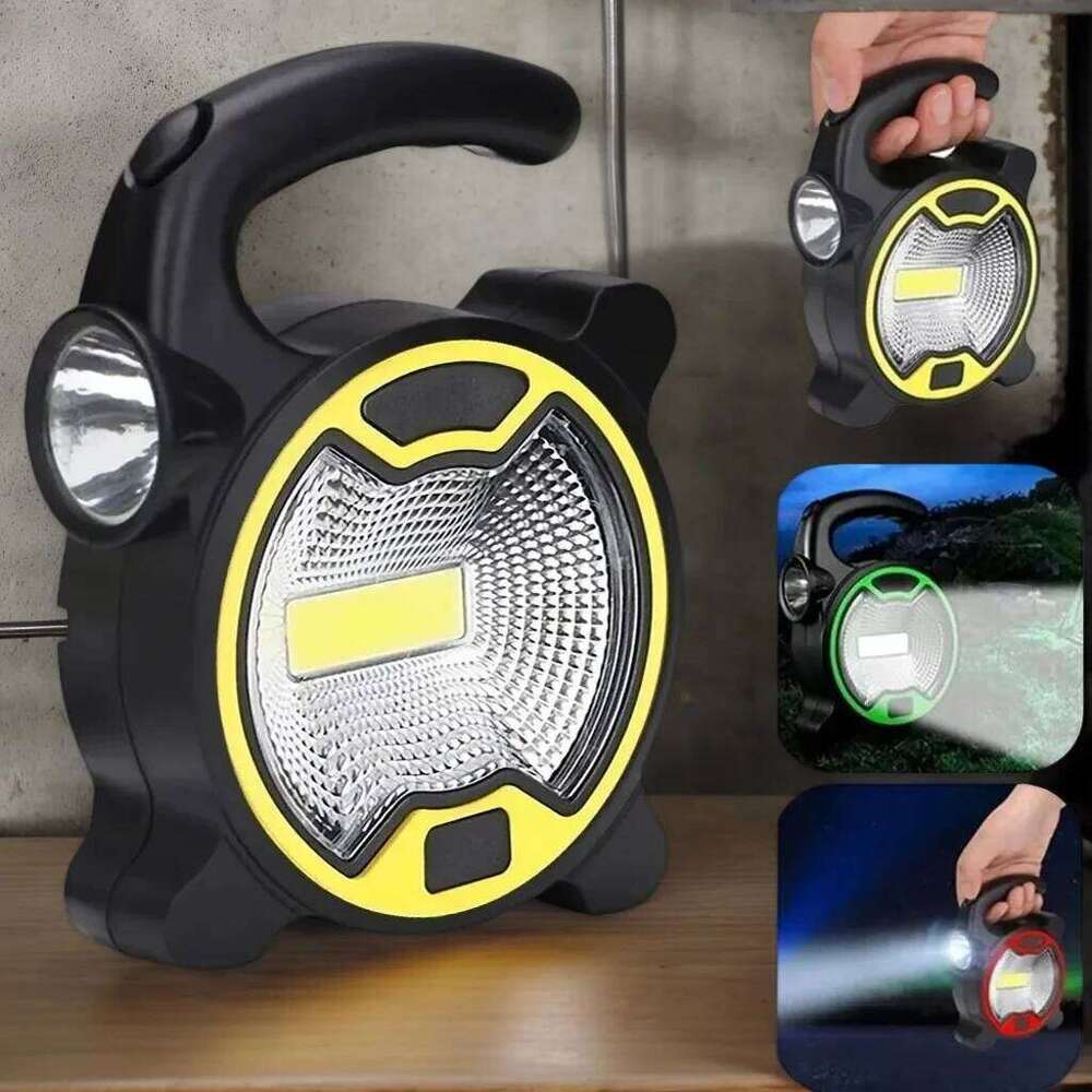 Portable COB LED Work Light - Hand Flashlight for Outdoor Tent Camping Handle Included, Battery Not Included S260302