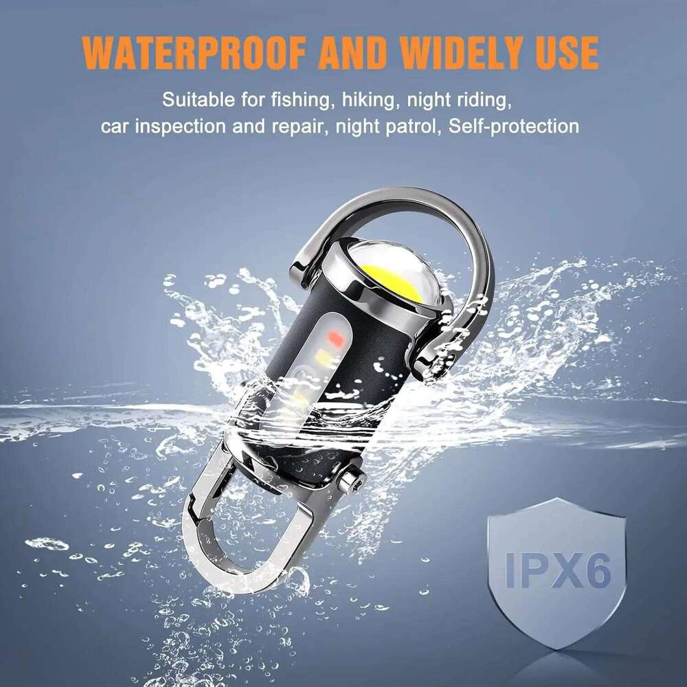 Rechargeable Keychain Flashlights 800LM EDC COB Work Light Torch Ultra Bright Mini Portable Lantern for Searching Hiking S260302