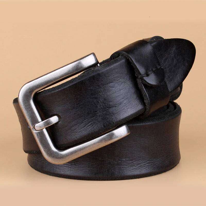 3.3CM Real Cowskin Leather High Quality Pure First Layer Cowhide Pin Buckle for Men Tide Jeans Belt Casual S260228
