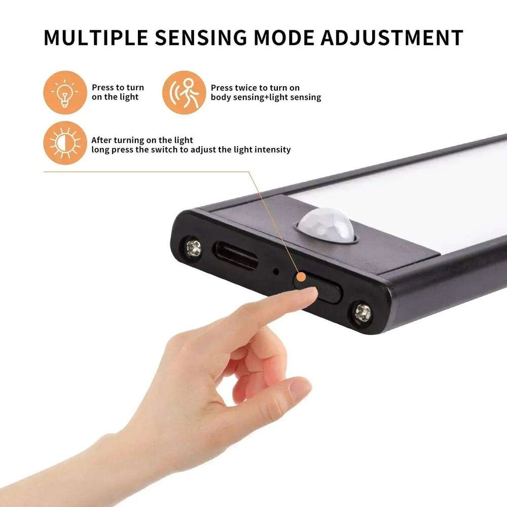 USB Rechargeable Motion Sensor Led for Kitchen Wardrobe Cabinet Lighting 20cm/30cm/40cm LED Night Light S260302