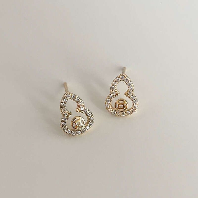 Lucky Gourd Miniature Micro-inlaid With Zircon Women's Light Luxury Internet Celebrity Earrings
