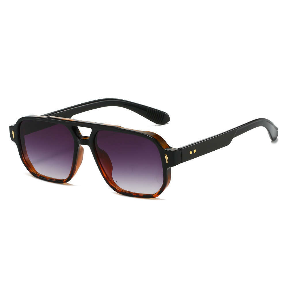 New Fashion Double Bridge Rivet Men's Wholesale Retro Casual Driving Business Sunglasses Liuyuemoshang