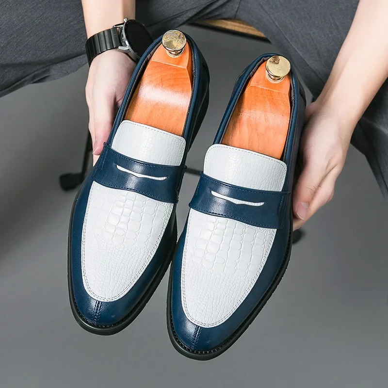 Mens Leather Shoes Classic Slip on Loafers Fashion Pointe Casual Leather Shoes Wedding Shoes for Men Dress Footwear Men Loafers 260228