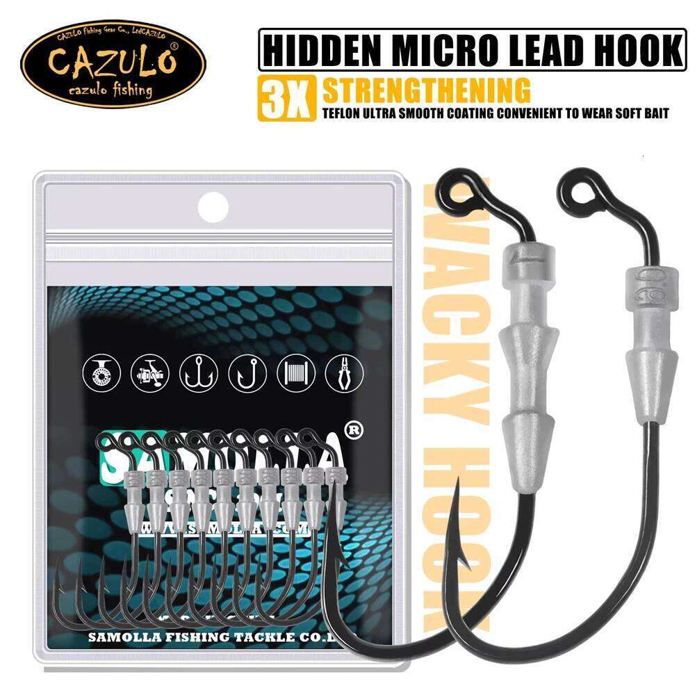 5pcs Fishing Weighted Worm Soft Plastic Lures, Barbed Crank Hooks Jig Head Hooks, for Freshwater and Saltwater Z260228