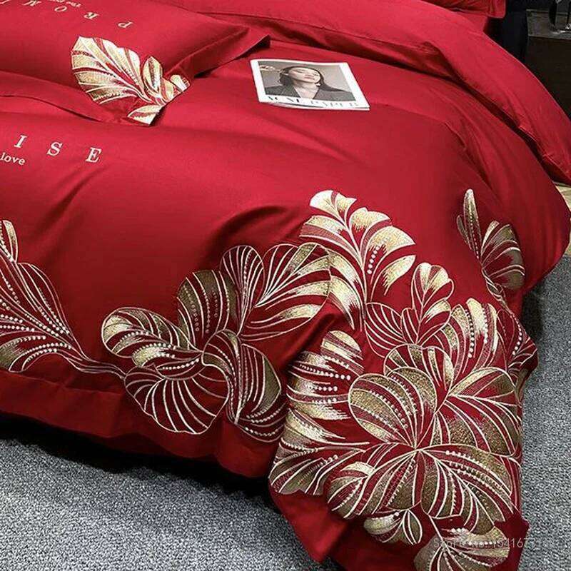 Mother Baby Grade Pure Cotton Bed Sheets,Covers, Pillowcases, Four Piece Set, New Light Luxury Thickened Embroidery Bedding 4Pcs W260302