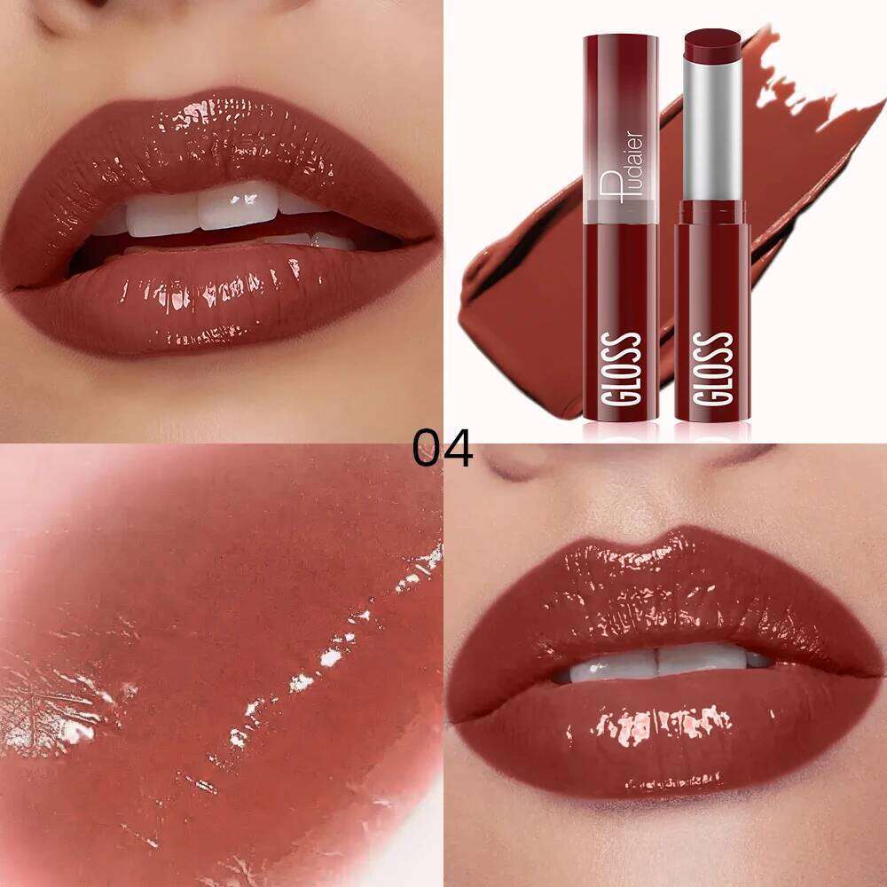 Hydrating Berry Shine Lipstick Set, Long-Lasting Plump Lip Cream, Non-Sticky & Creamy Finish, 6 Colors H260302
