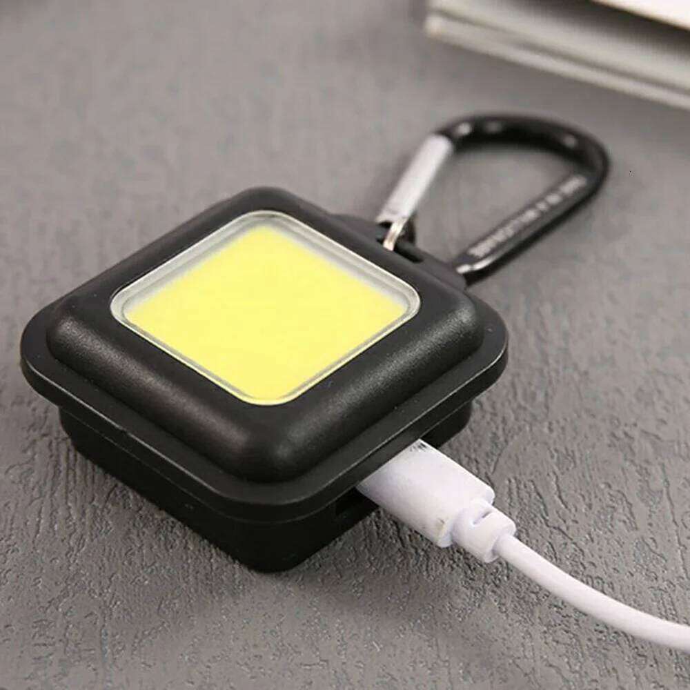 Mini LED Flashlight Keychain Light Multifunctional Portable COB Flashlights USB Charging Work Lights Camping Lantern S260302