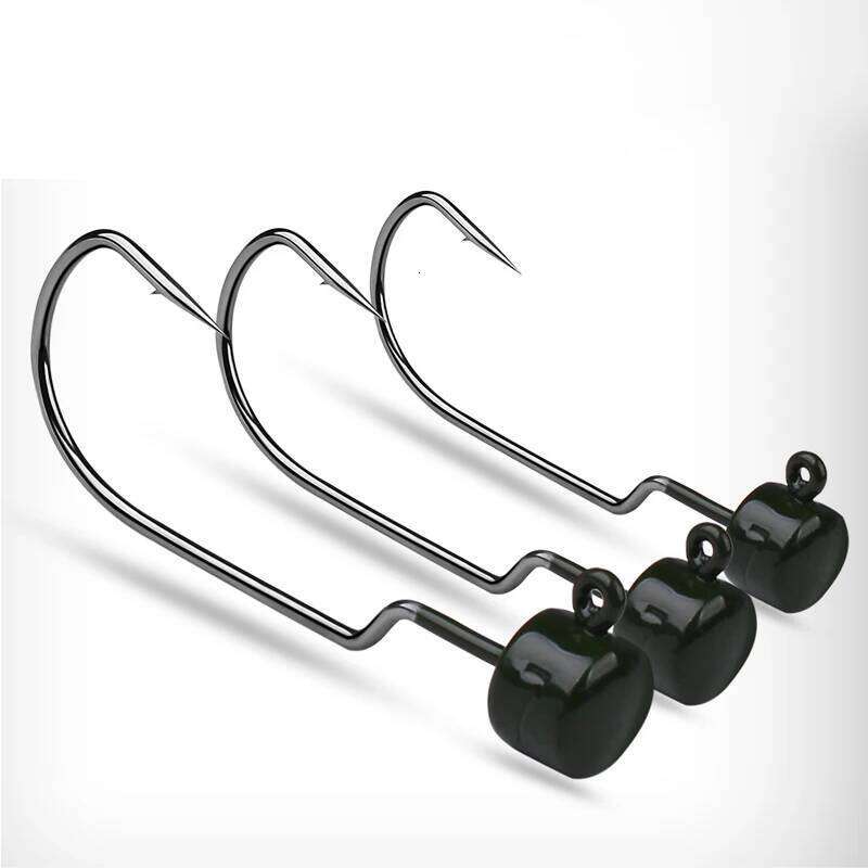 Bullet Jig Head Carbon Steel Weedless Offset Worm Fishing Hook, Lure Texas Rigs Accessories, 5Pcs Lot, 3.5G, 5G, 7g Z260228