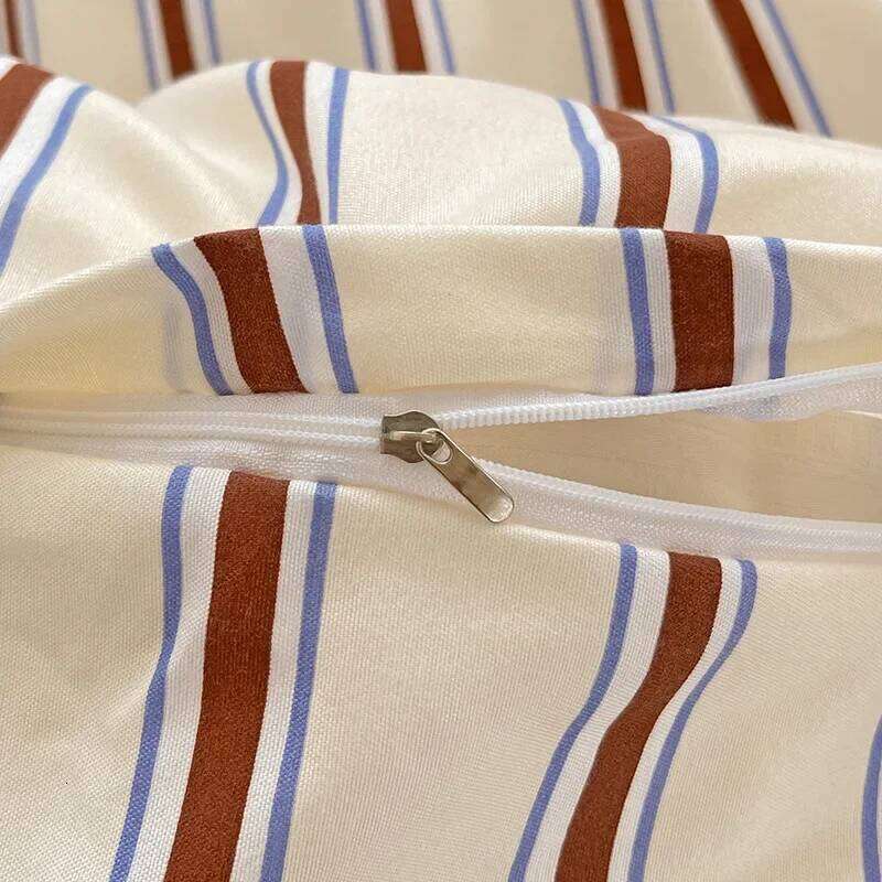 Y1 HomeINS Stripe Series Printed Soft Bedding Set Duvet Cover Bedclothes Bedspread Pillowcases Flat Sheets Comforter Sets for Gi W260302