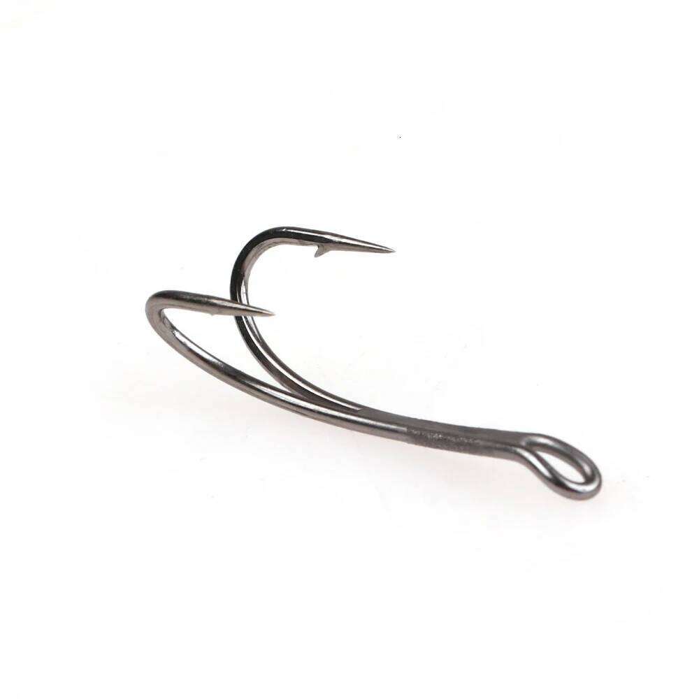 ICERIO 10PCS DL71UAP SALMON DOUBLE FLY HOOK 2X Strong, 1X Long Looped Up Eye Fly Tying Hook With Extreme Saltwater-resistance Z260228