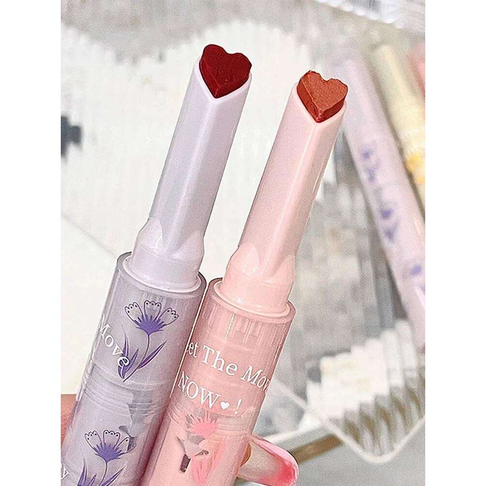 Gege Bear Floral Whisper Moisturizing Mirror Shine Lipstick Glossy Jelly Finish, Heart-Shaped Bullet, Hydrating Lip Balm H260302