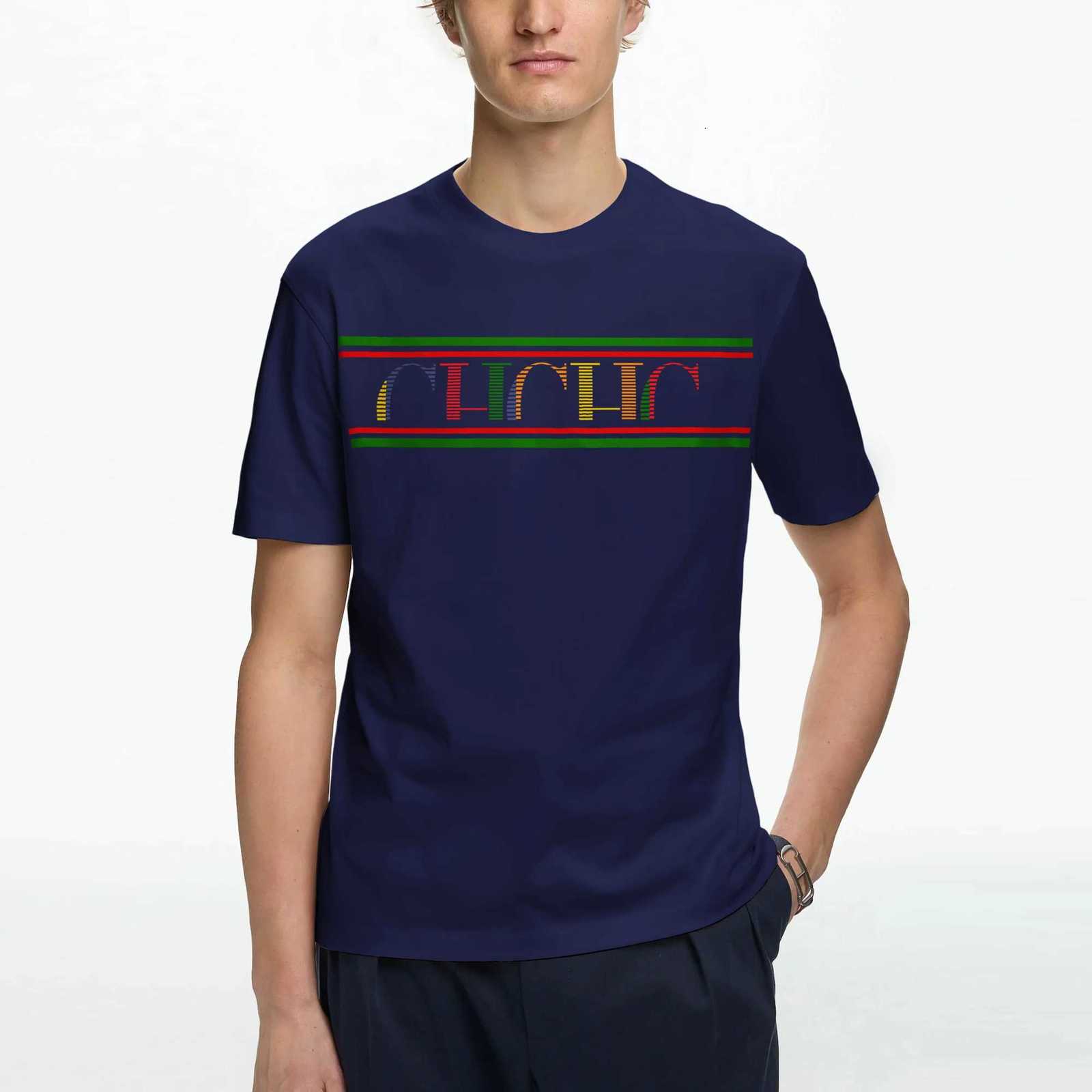 T-shirt Fashion Pure Cotton Round Neck Letter Design Unisex Commute Versatile Classic TopT260303