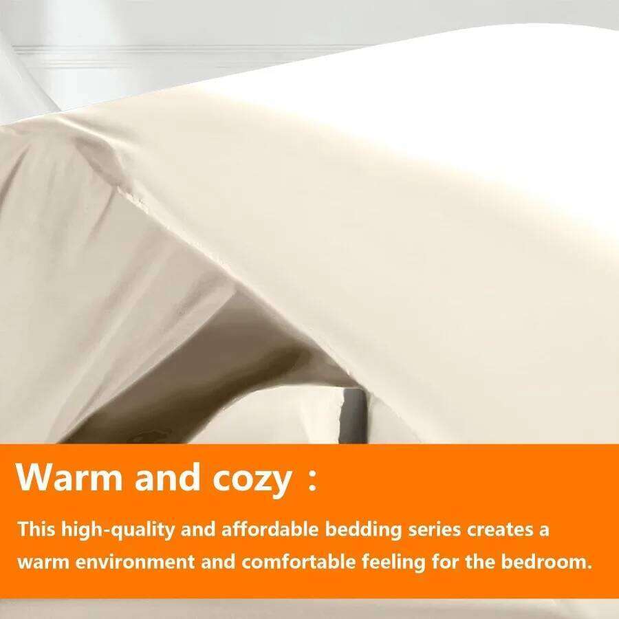 Light Beige Full Size Comforter Set - 7 Pieces Bed in a Bag Bedding with All Season Soft Quilted Warm Fluffy Reversible Comfort W260302