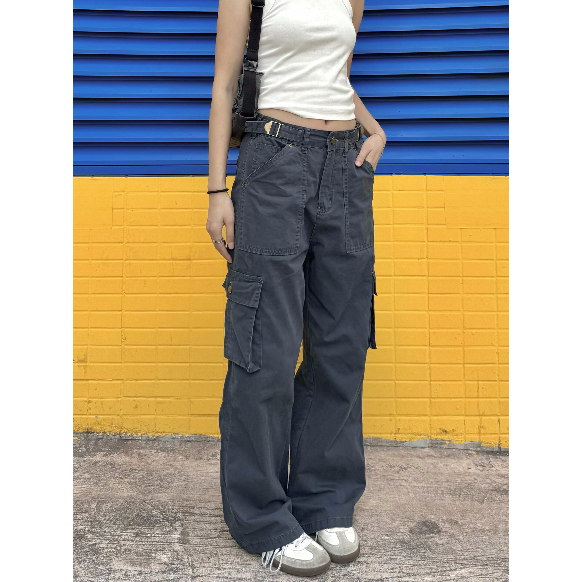Chinese-style Americn Retro Multi-pocket Loose Stright Designer Pnts Crgo Pnts For Women Niche Street Csul Vibe Style Long Pnts