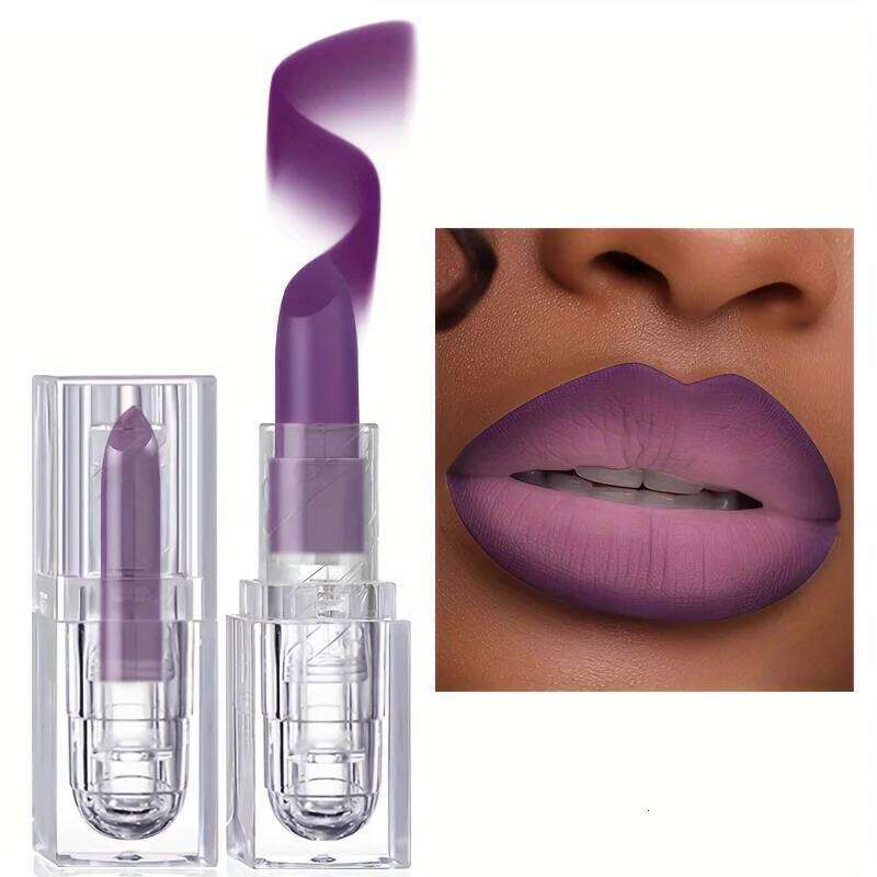 Purple Lip Gloss Moisturizing Matte Glamor Non-stick Cup High Pigmented Lipsticks For Cosplay Party Makeup Cosmetics H260302