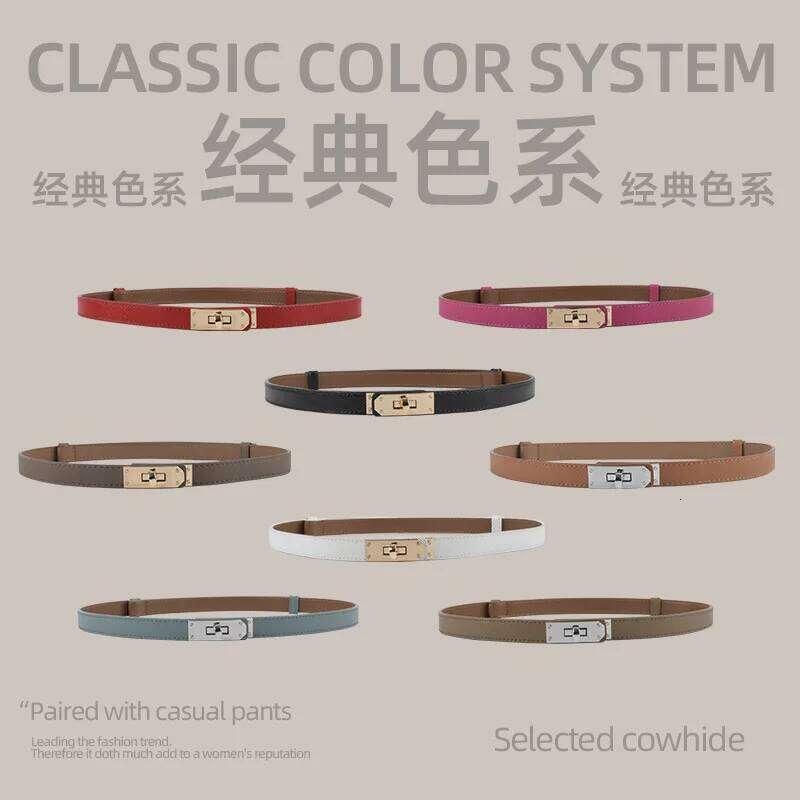 Women's Genuine Leather Thin - Elegant Slim Belt for Dresses, High Waisted Pants | Fashion Decorative Waist Chain S260228