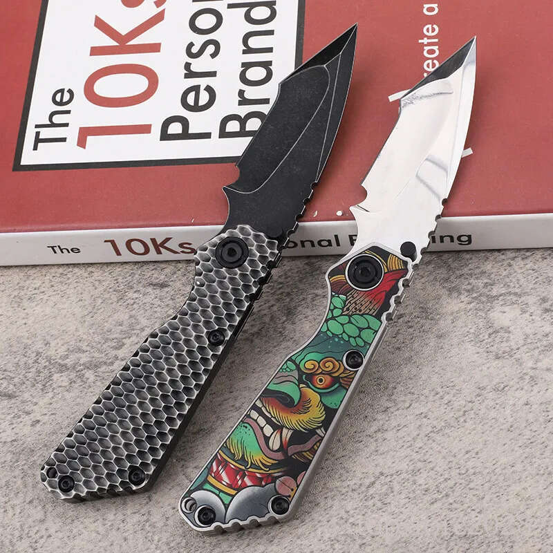 High Quality A2621 Folding Knife D2 Black Stone Wash/Mirror Polish Blade CNC Titanium Alloy Handle Outdoor Camping Hiking EDC Pocket Knives