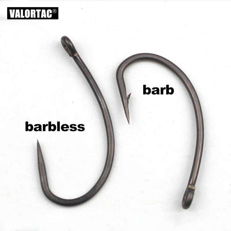 Curved fly hook black color anti-rust teflon coating flat shank high strength fishhook also fit for carp fishing Z260228