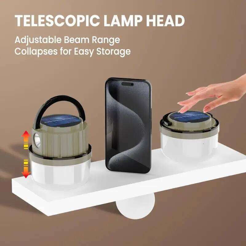 Solar 2400mAh Rechargeable LED IPX5 Waterproof Portable Emergency Lamp Outdoor Multifunctional Camping Light S260302