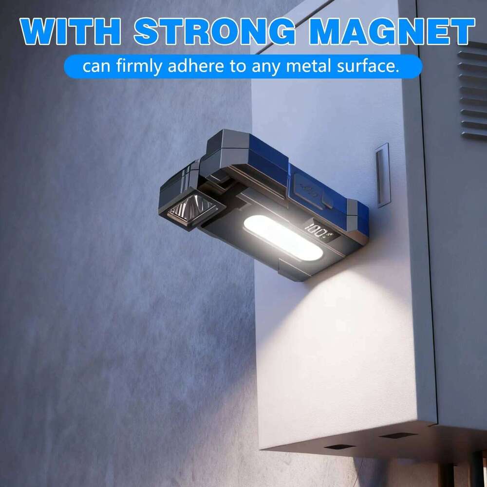 Portable Mini Flashlight Ajustable-angle USB Rechargeable Multifunctional Flashlights Outdoor Red and Blue Warning Work Lights S260302