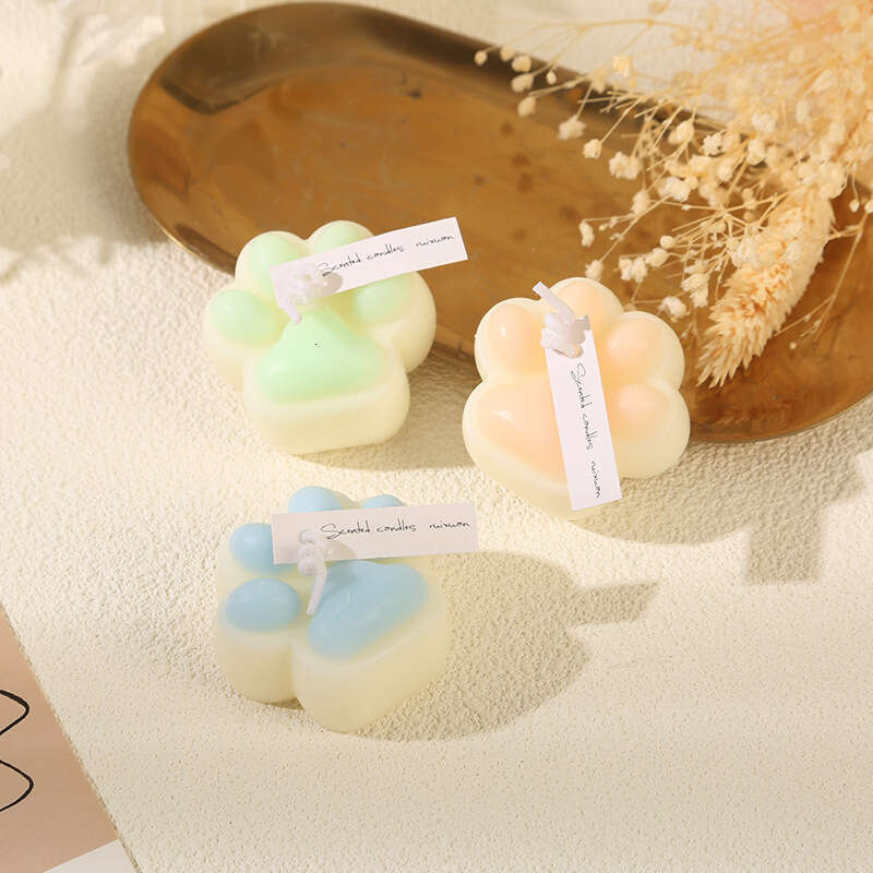 Cat Paw Peach Smokeless Non-Damaging to Skin Couple Mood Solid Aromatherapy Candle Drip Wax Toy W260303