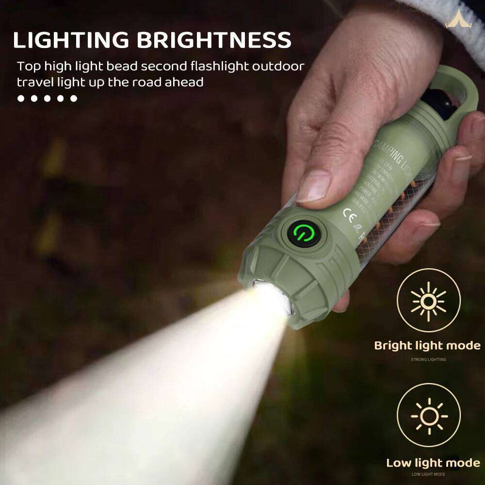 Rechargeable LED Camping Lantern Flashlight USB Charging Waterproof Light Outdoor Hiking Night Hanging Lamp Travel S260302