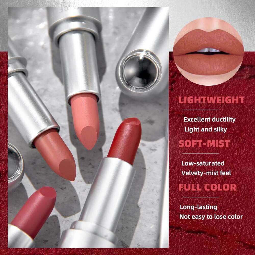 High Quality Professional Lipsticks Nude Matte Lipstick Long Lasting Moisturizing Makeup Sexy Red Lipgloss Tint Lips Cosmetics H260302