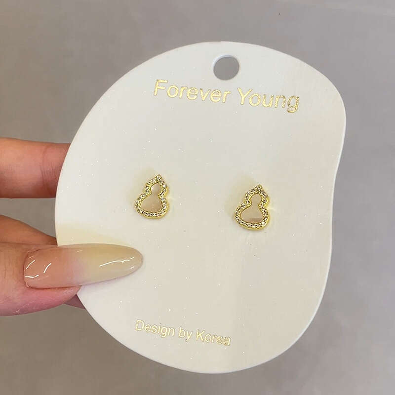 Gourd-shaped Earrings For Women Light Luxury Niche High-end Micro-inlaid Zircon Earrings Trendy Ear Accessories