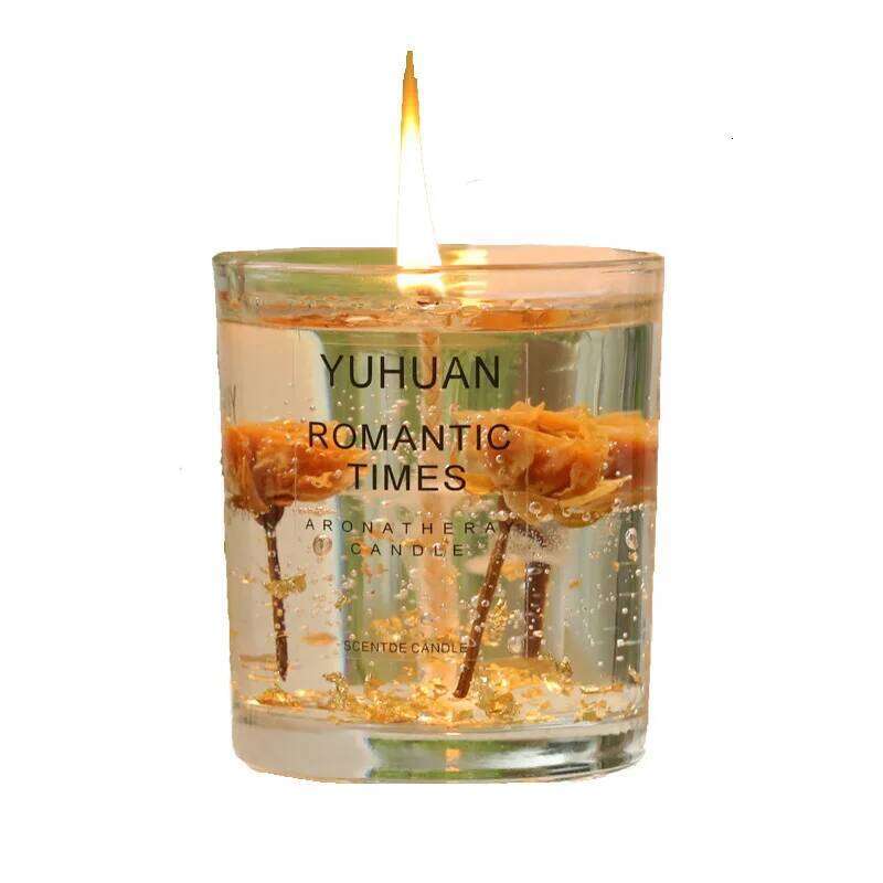 Jelly Wax ScentedCandle in Glass Cup Creative Fragrance Decor for Bedroom,LongLasting AromatherapywithDecorative Scented Candles W260303