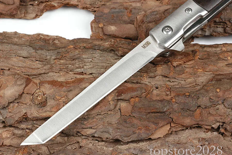 Ball Bearing Flipper Folding Knife 3Cr13 Satin Blade Rosewood + Stainless Steel Handle EDC Pocket Knives