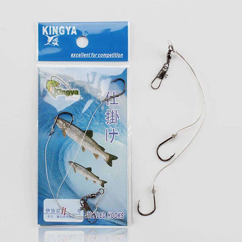 New Type Of Steel Wire Double Hook Tied With Isini-hook High Tension Anti-Seize Anti-Break Fishing White Pomfret Giant Object Z260228