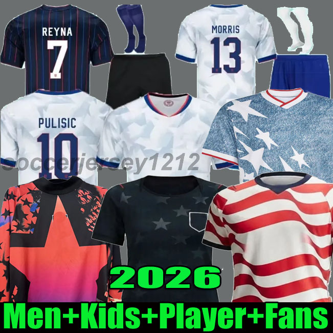 25 26 27 Soccer Jerseys PULISIC 2026 2027 Woman Kids Kit 2025 Home Away Football Shirts Men Player Version SMITH MORGAN USAS BALOGUN MUSAH McKENNIE ADAMS Set 1994 Retro