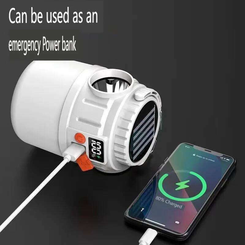 Camping Light USB Rechargeable Outdoor Tent Flashlight Solar Charging Emergency Hurricane Camp Lamp Waterproof Power Bank S260302