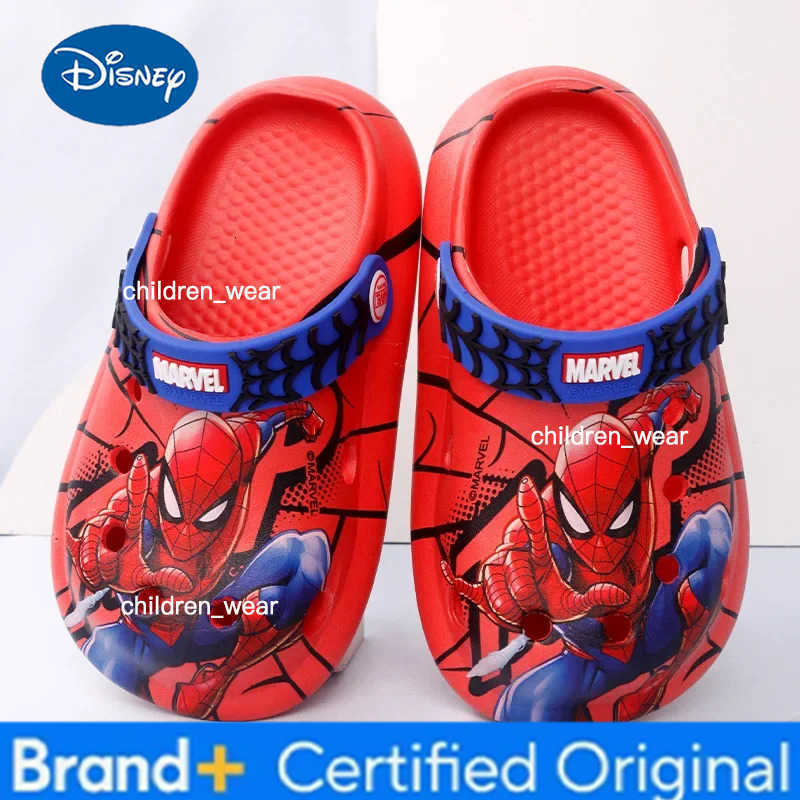 Disney Childrens Slippers Summer Boys Spiderman Slipper Anti-slip Hole Kids Beach Shoes Soft Bottom Toddler Home Slipper H260303