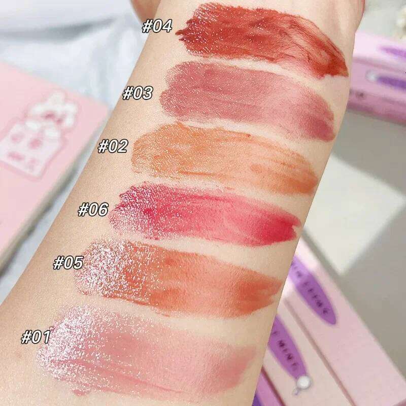 Moisturizing Jelly Mirror Lipstick Waterproof Lasting Clear Heart-shaped Solid Lip Gloss Pen Non-stick Cup Lips Tint Makeup H260302