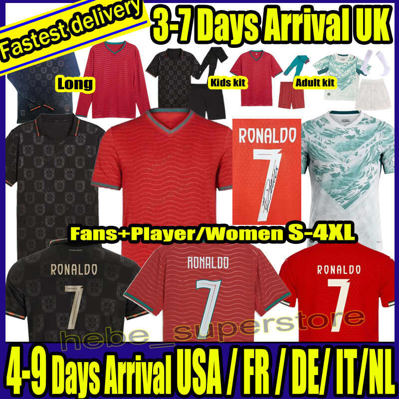 S-4XL 2025 2026 27 PortugalS soccer jerseys Ronaldo JOAO FELIX BERMARDO B.FERNANDES camisa de futebol football shirt Men Kids kit and Retro 98 99 02 04 06 RUI COSTA FIGO